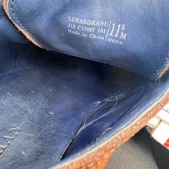 Cole Haan Lunargrand Men Size 11.5M Brown Suede Red Sole Derby Casual Shoes - Picture 12 of 13